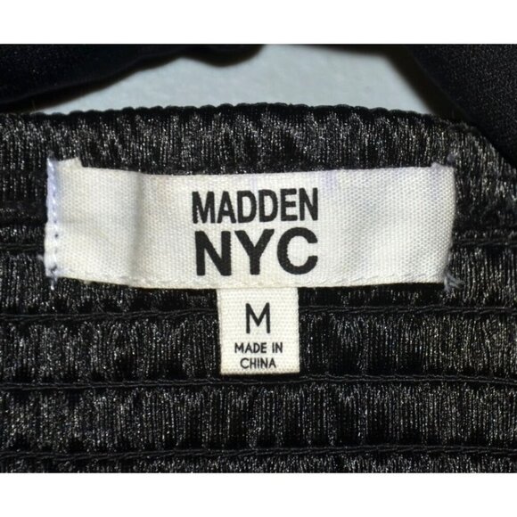Women’s Madden NYC Black Sequin Bustier Size M Party Night Out Smocked Back - Picture 5 of 7